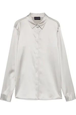 Emporio Armani Shirts, female, , M, Classic Dove Grey Shirt with Buttons