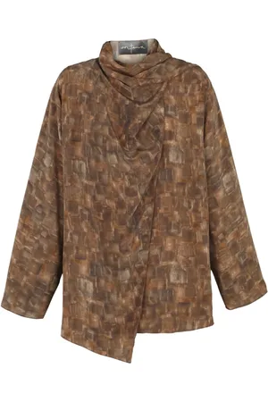 Cortana Blouses, female, , S, Cube Print Blouse with Dolman Sleeves