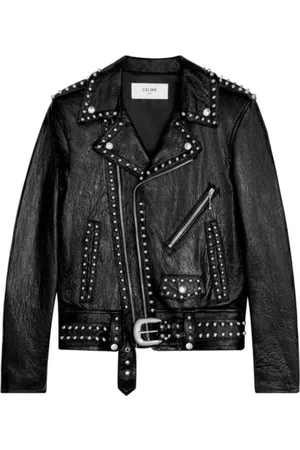 Céline Leather Jackets, male, , 2XL, Studded Leather Jacket