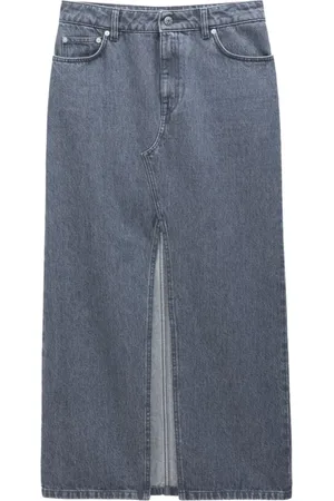 Filippa K Denim Skirts, female, , M, Grey Slit Denim Long Skirt