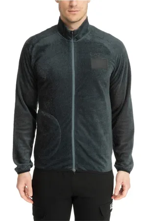 EA7 Zip-throughs, male, , M, Plain Zip-Up Sweatshirt with Logo Detail