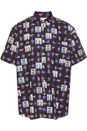 Comme des Garçons Short Sleeve Shirts, male, , M, Print F Short Sleeve Shirt