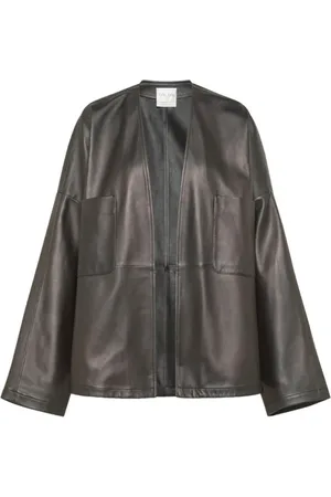 FORTE FORTE Leather Jackets, female, , M, Nappa Leather Kimono Jacket