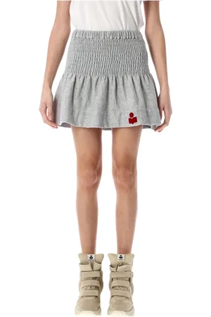 Isabel Marant Grey Flared Mini Skirt Cotton Jersey