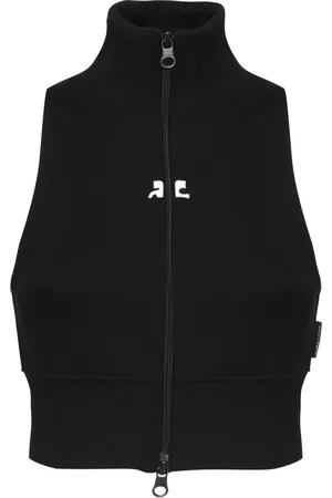 Courrèges Vests, female, , M, Ribbed High Neck Gilet