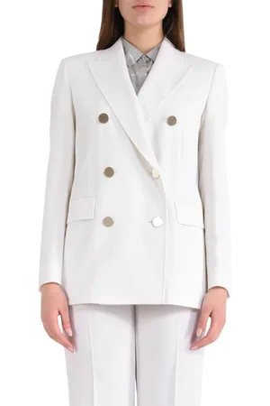 Max Mara Blazers, female, , S, Double-breasted coat in precious wool crepe