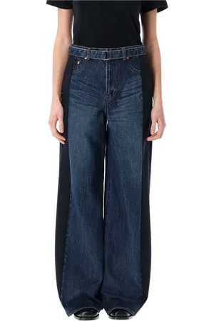 SACAI Wide Jeans, female, , L, Wide Denim Trousers Navy