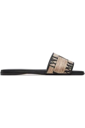 Max Mara Logo Slide Leather Sandals