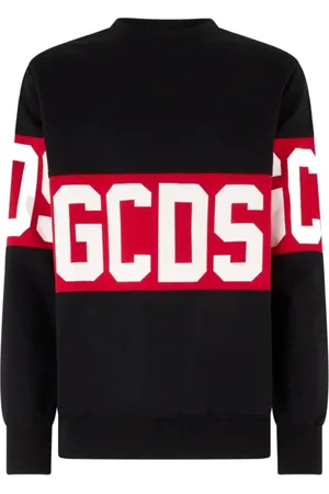 GCDS Sweatshirts, male, , M, Crewneck Sweatshirt with Contrast Logo Band