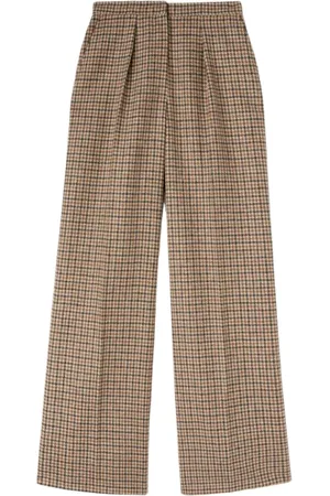 Palm Angels Wide Trousers, female, , XS, Checked wide-leg Trousers