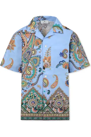 Etro Paisley Print Short Sleeves Cotton Shirt