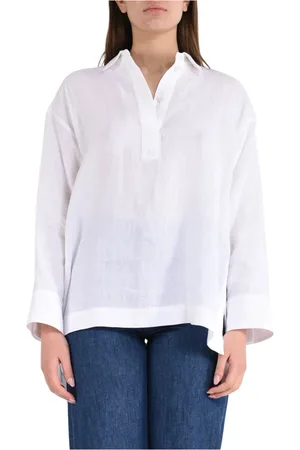 Max Mara Blouses, female, , XS, Linen Polo Shirt Varese Model