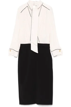 Elisabetta Franchi Midi Dresses, female, , L, White Dress for Women Elegant Style