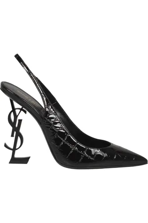 Saint Laurent Pumps, female, , 5 UK, Embossed Crocodile Slingback Pumps