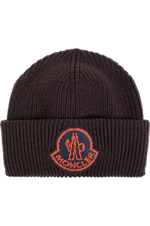 Moncler Beanies, male, , ONE SIZE, Logo Patch Wool Beanie