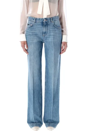 Dolce & Gabbana Straight Jeans, female, , S, Loose Denim Jeans with Pressed Pleat