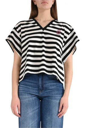 Dondup Striped V-neck Jersey T-shirt