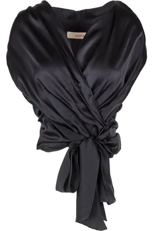Jucca Silk V-Neck Top with Front Cross