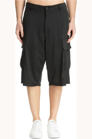 EA7 Plain Track Shorts with Snap-Button Closure