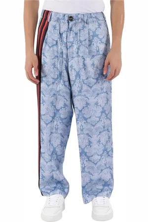 PIERRE-LOUIS MASCIA Silk patterned trousers with elastic waist