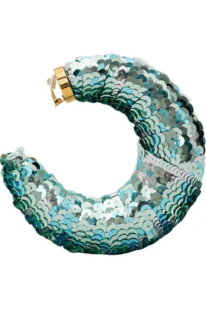 Tom Ford Sequin Hoop Earrings in Turquoise