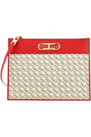 Carolina Herrera Clutches, female, , ONE SIZE, Insignia Canvas and Leather Pouch