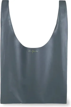 Cortana Small Leather Shopper Bag in Anthracite Grey
