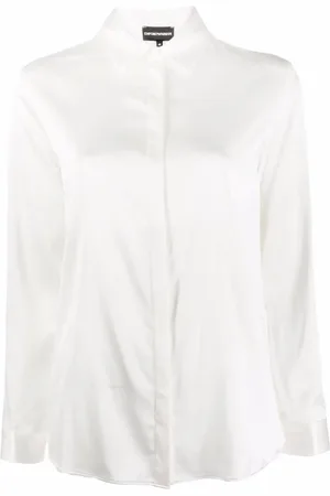 Emporio Armani Shirts, female, , S, Silk Blend Long-Sleeve Shirt