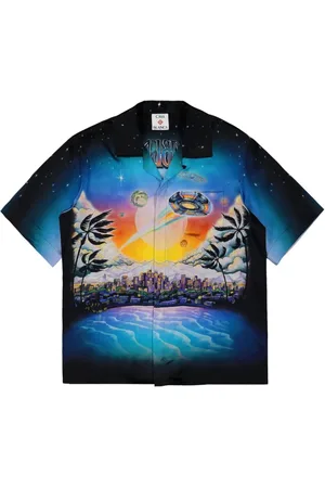 Casablanca Short Sleeve Shirts, male, , M, MultiColour Cuban Collar Short Sleeve Shirt