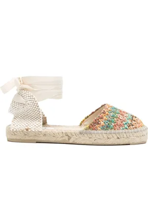 MANEBI Espadrilles, female, , 4 UK, Green Tie-Fastening Flat Shoes