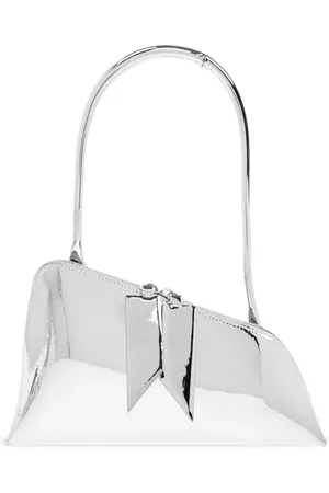 The Attico Handbags, female, , ONE SIZE, Silver Tone Zip Top Handle Bag