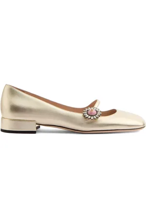 VALENTINO GARAVANI Grey Flat Shoes with Floral Appliqué