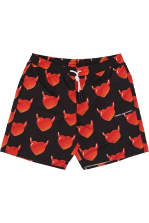 Vision Of Super Beachwear, male, , XS, Hearts Swim Shorts Black/Red