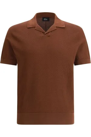BRIONI Polo Shirts, male, , L, Knit Polo Shirt Short Sleeve