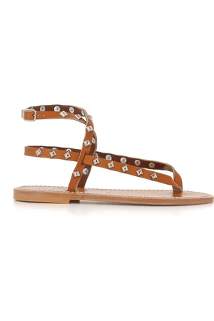 K jacques Flat Sandals, female, , 5 UK, Leather Sandals with Silver Studs