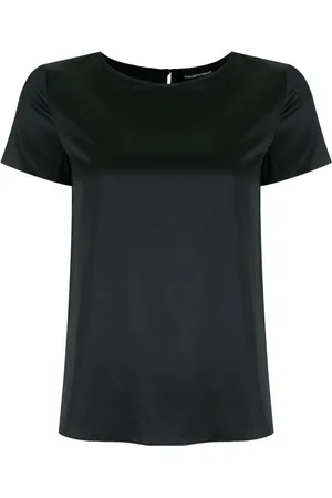 Emporio Armani Stretch-Silk Scoop Neck T-Shirt