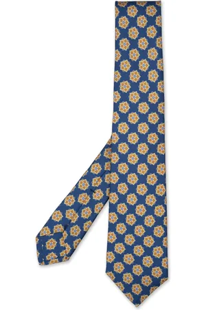 Kiton Blue Silk Elegant Scarf