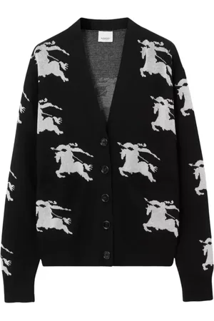 Burberry Cardigans, female, , M, Knight Jacquard Cardigan