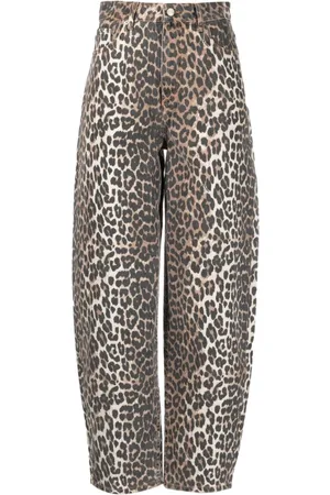 Ganni Leopard Denim Stary Jeans