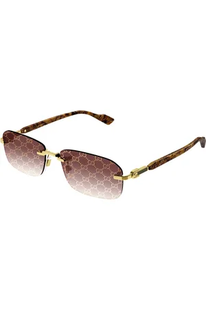 Gucci Gold/Red Shaded Logo Sunglasses