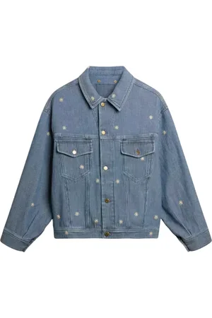 Golden Goose Denim Jackets, female, , XS, embroidered floral denim jacket