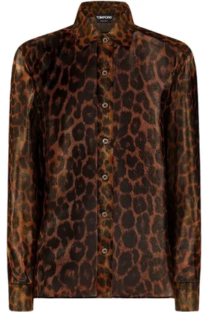 Tom Ford Shirts, female, , S, Laminated Leopard Shirt