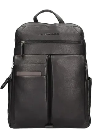 Piquadro Leather Backpack with Laptop Compartment