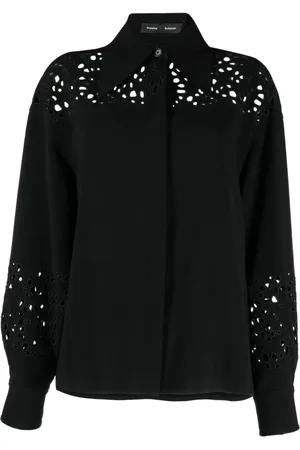 Proenza Schouler Shirts, female, , XS, Long Sleeve Embroidered Shirt