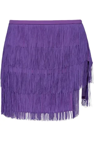 Pinko Short Skirts, female, , XS, Las Palmas Gonna Frange + Crepe Stretch Skirt