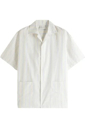 Drôle de Monsieur Short Sleeve Shirts, male, , S, Short-Sleeved Pinstriped Shirt
