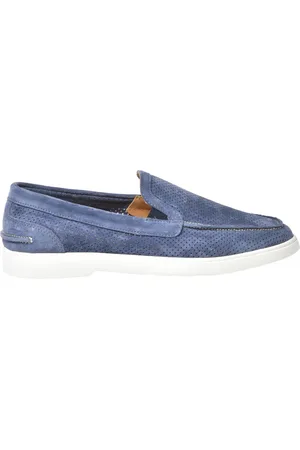 BALDININI Loafers, male, , 9 UK, Cerulean perforated suede slipper