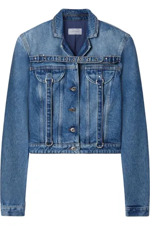 OFF-WHITE Denim Jackets, female, , S, Cropped Cargo Denim Jacket