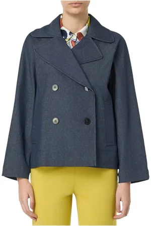 MARELLA Double-Breasted Coats, female, , M, Denim Jacket Malta Model
