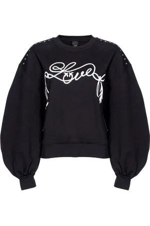 Pinko Sweatshirts, female, , XS, Love Birds Embroidered Sweatshirt